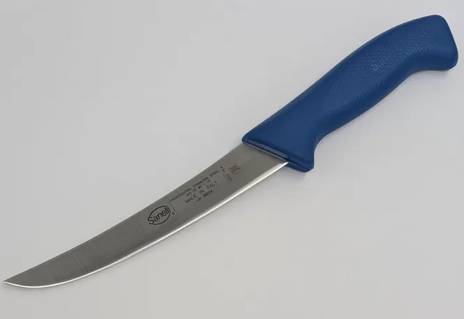 Hovedbilde Blå Sanelli Slaktekniv, Utbeinings/flåkniv bøyd ...